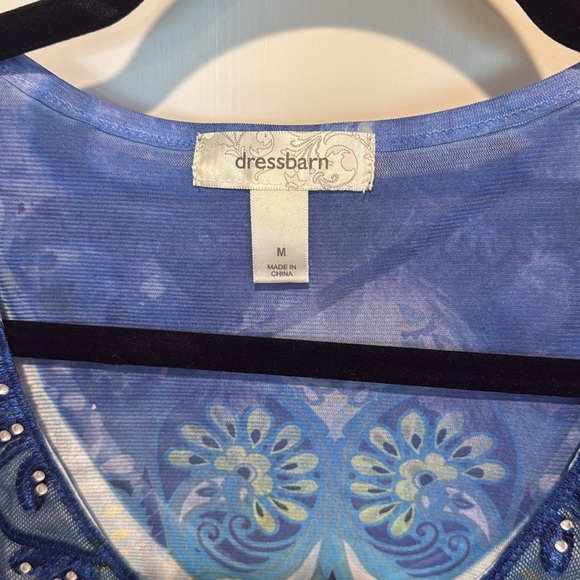 Blue Patterned Women's Top - Picture 2 of 3